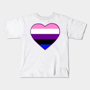 Pride Flag Heart Genderfluid Kids T-Shirt